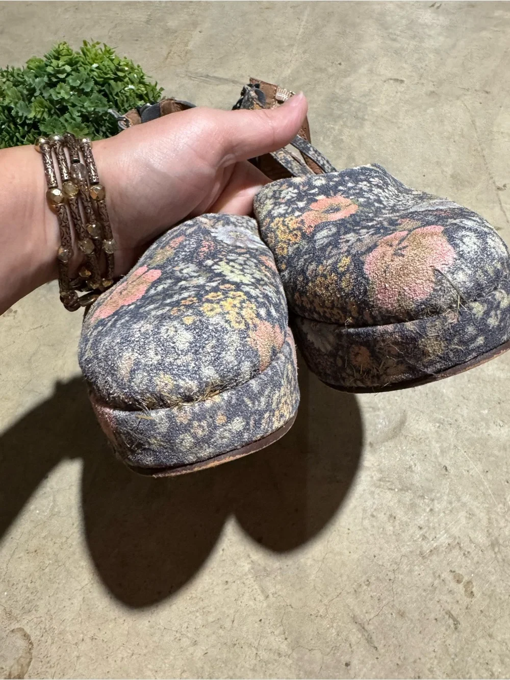Gee Wawa Daphne Floral Platform Shoes Women Size 7.5 Fairycore Vintage Boho